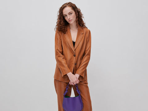 Blazer às riscas em mistura de linho - ucb_image_F