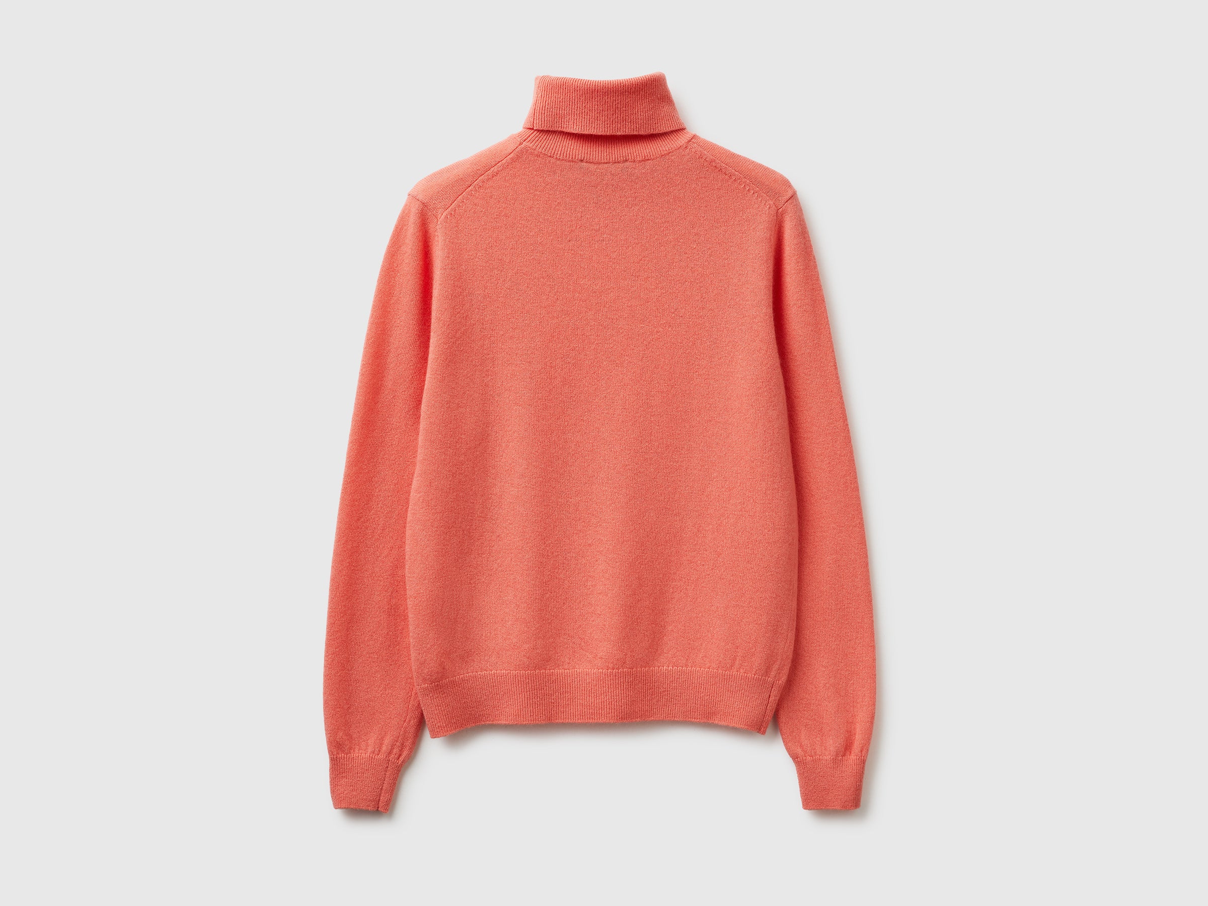 Camisola de gola alta cor pêssego em pura lã Merino - ucb_image_BS