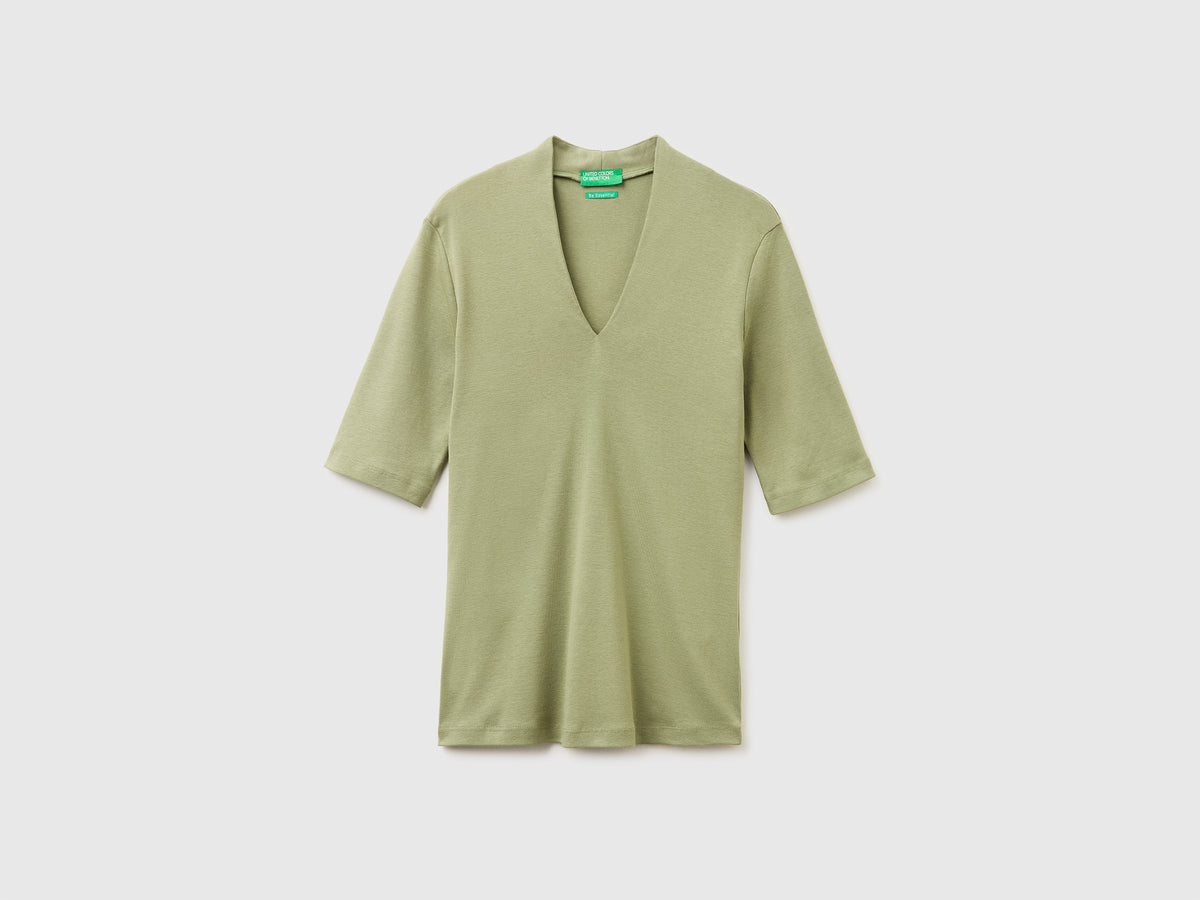 T-shirt slim fit em algodão de fibra longa - ucb_image_FS
