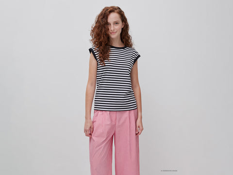 T-shirt sem mangas às riscas - ucb_image_F