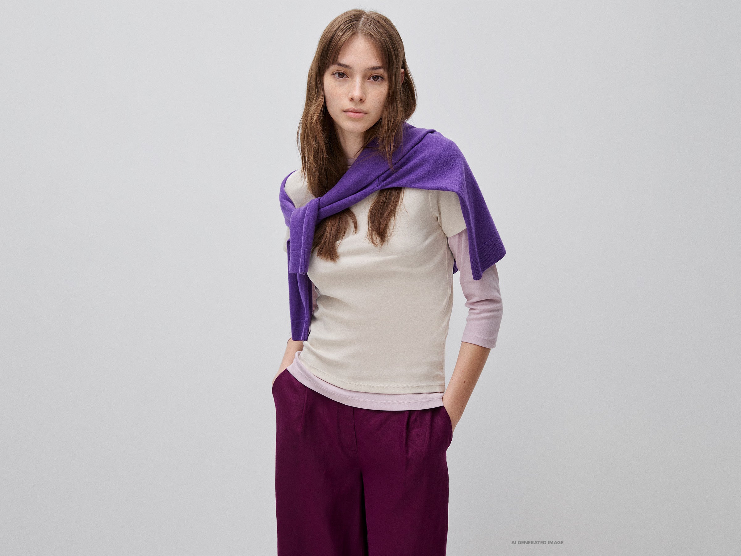 T-shirt de gola redonda slim fit - ucb_image_F