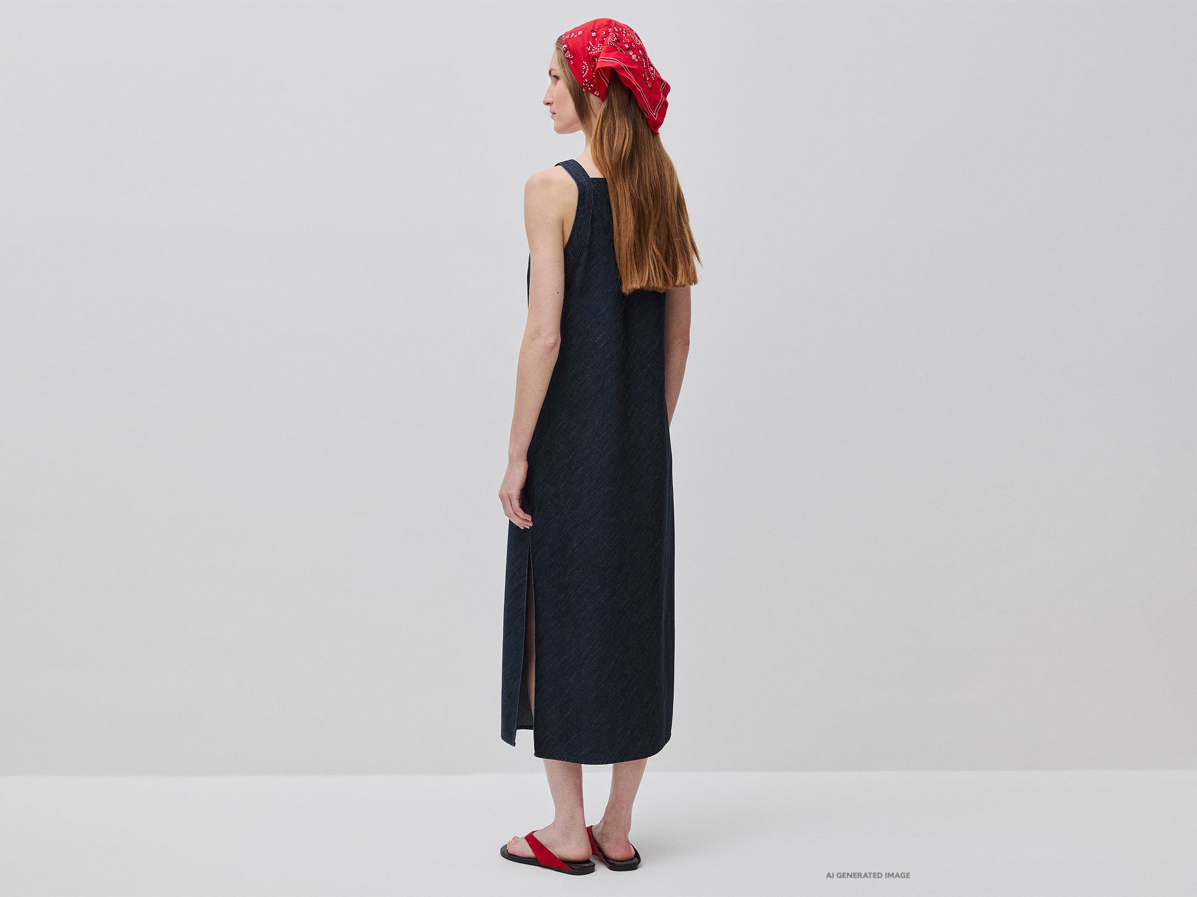 Vestido midi em denim - ucb_image_B