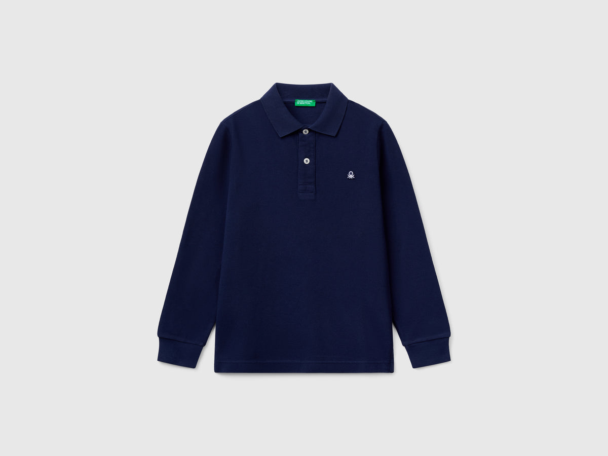 Long sleeve polo in cotton - ucb_image_FS