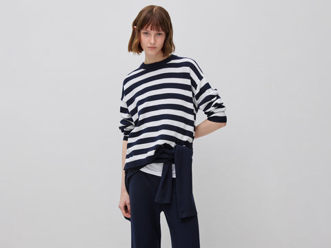 Camisola às riscas em algodão tricô - ucb_image_F