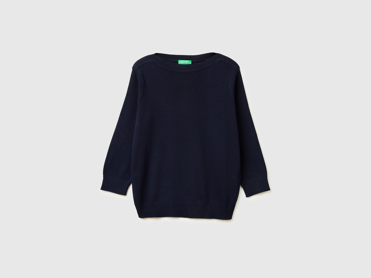 Camisola azul-escuro com decote à barco - ucb_image_FS