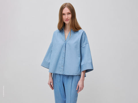 Camisa evasé em chambray - ucb_image_F
