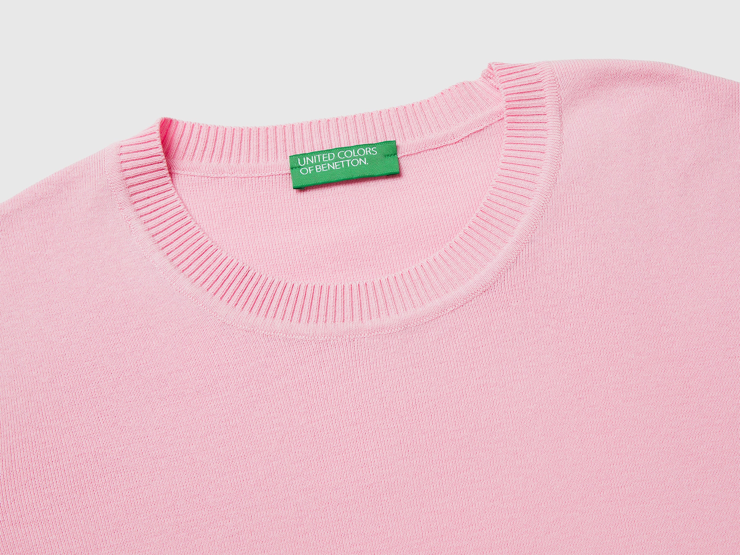 Pink sweater in tricot cotton - ucb_image_DS1