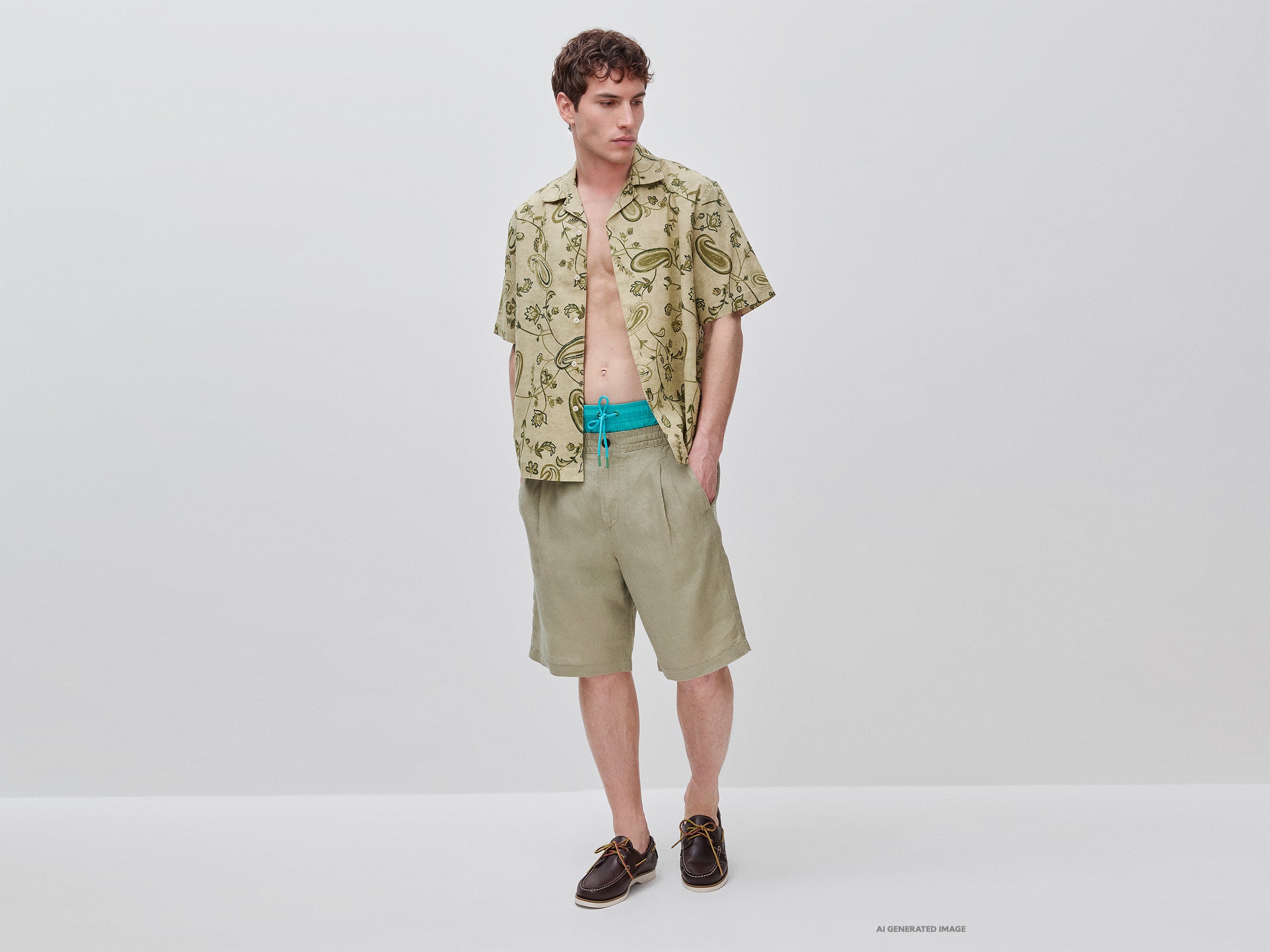 Camisa estampada em mistura de linho - ucb_image_FY