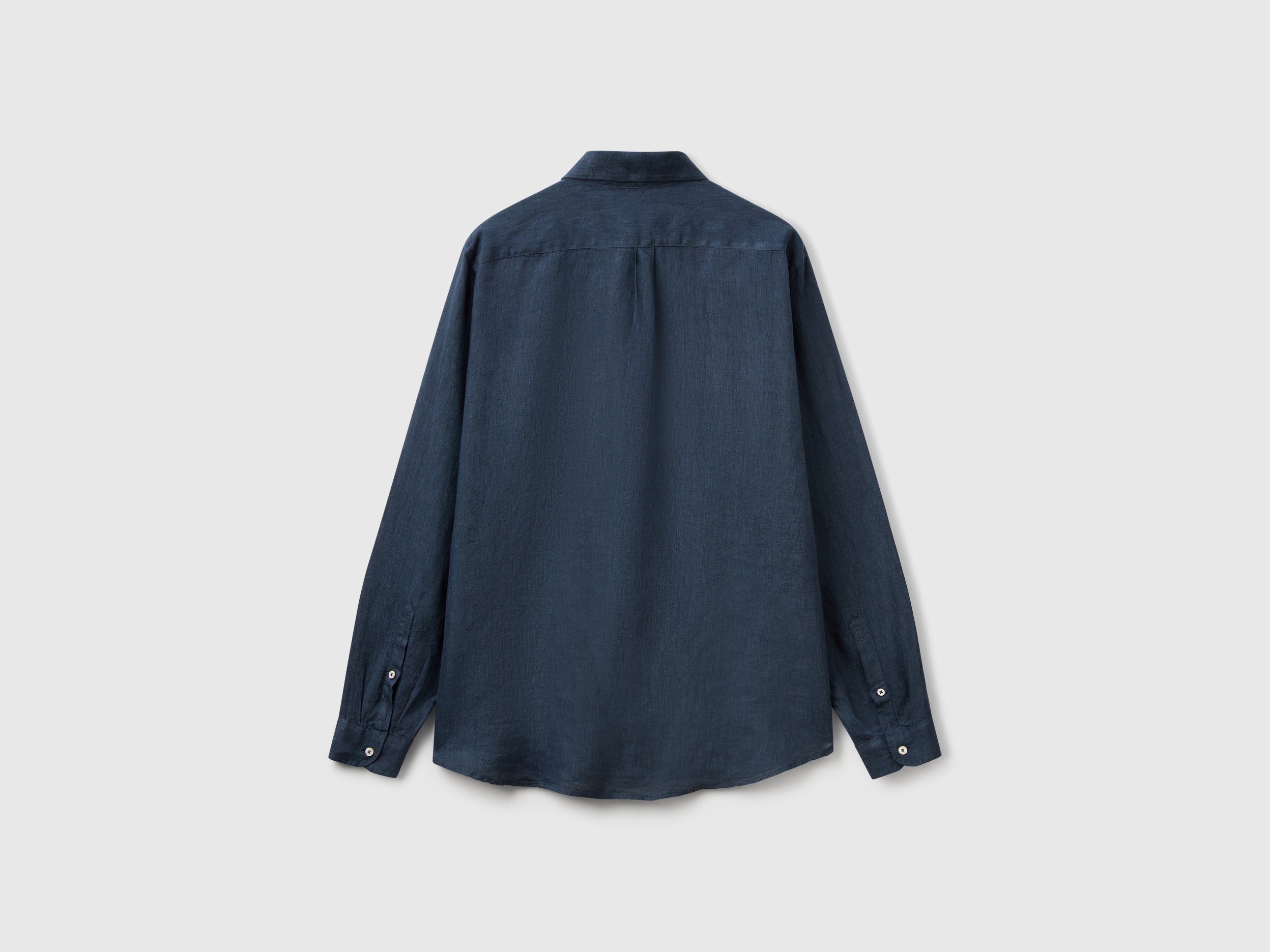 Camisa azul-escuro padrão em linho puro - ucb_image_BS