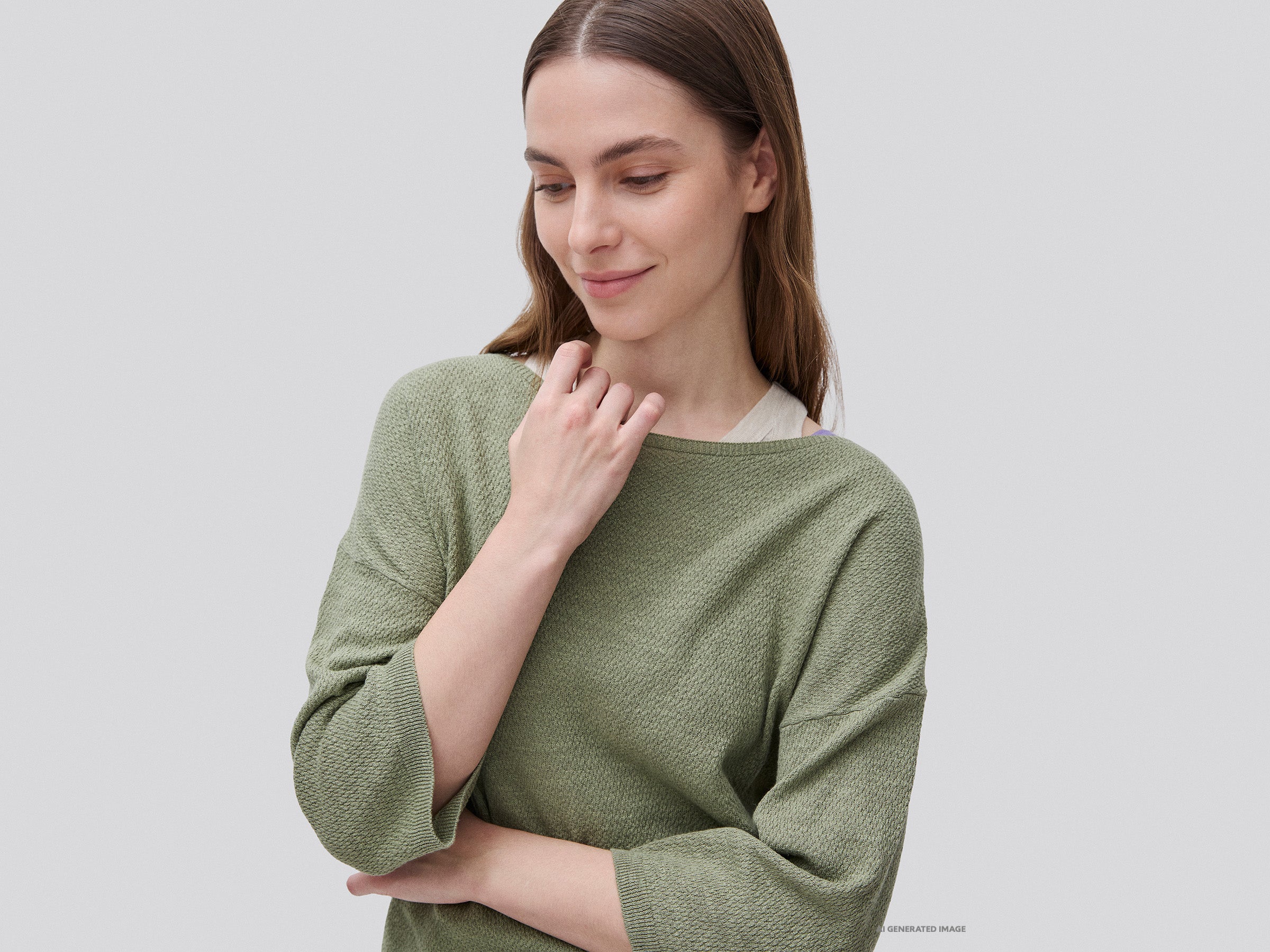Camisola boxy fit em mistura de linho - ucb_image_FY