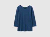 Boat-neck T-shirt in pure linen - ucb_image_FS