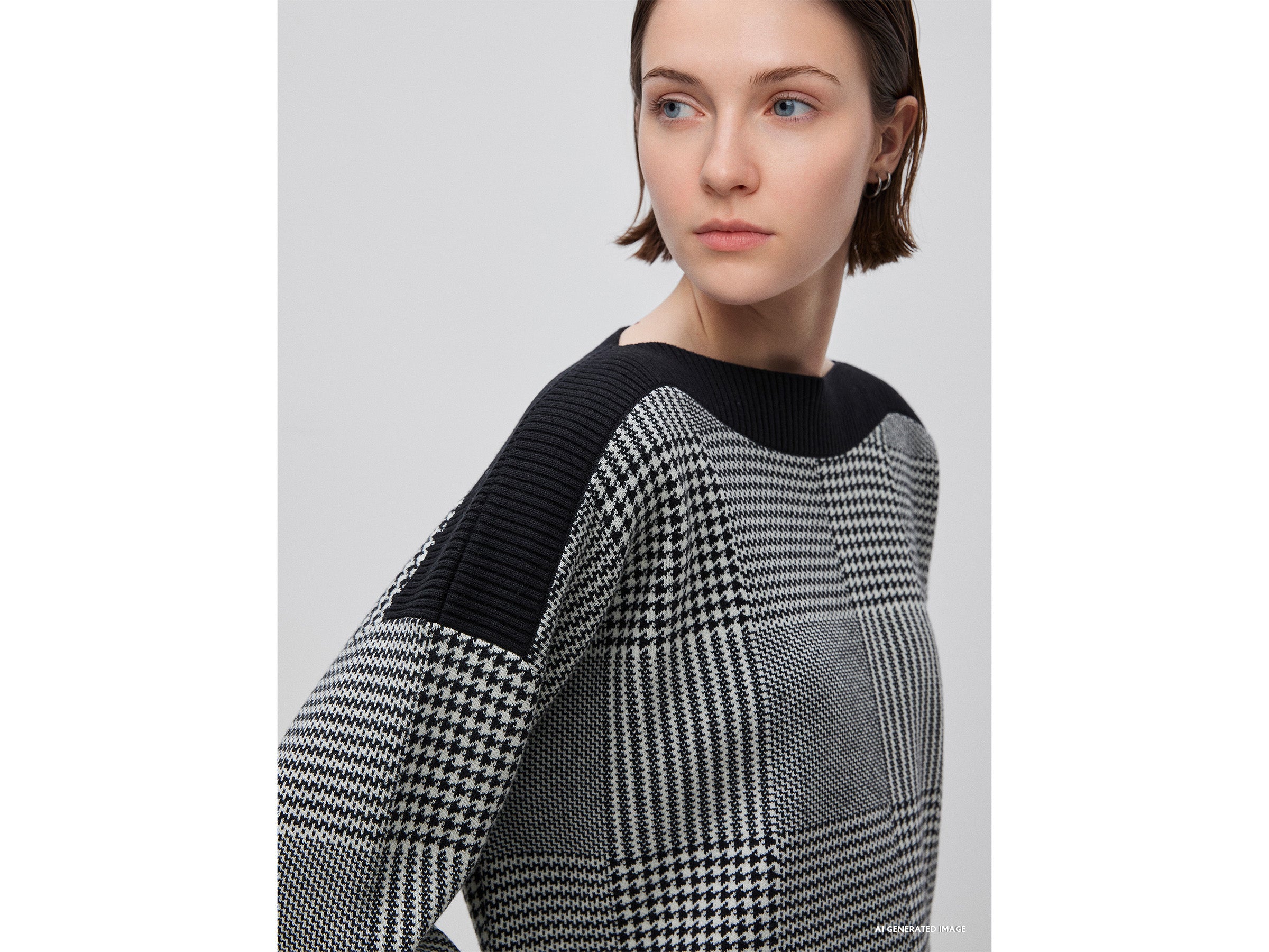 Camisola boxy fit príncipe de Gales - ucb_image_FY
