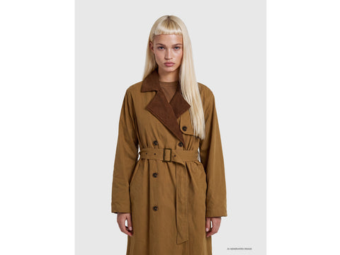 Trench coat com detalhes em veludo canelado - ucb_image_F