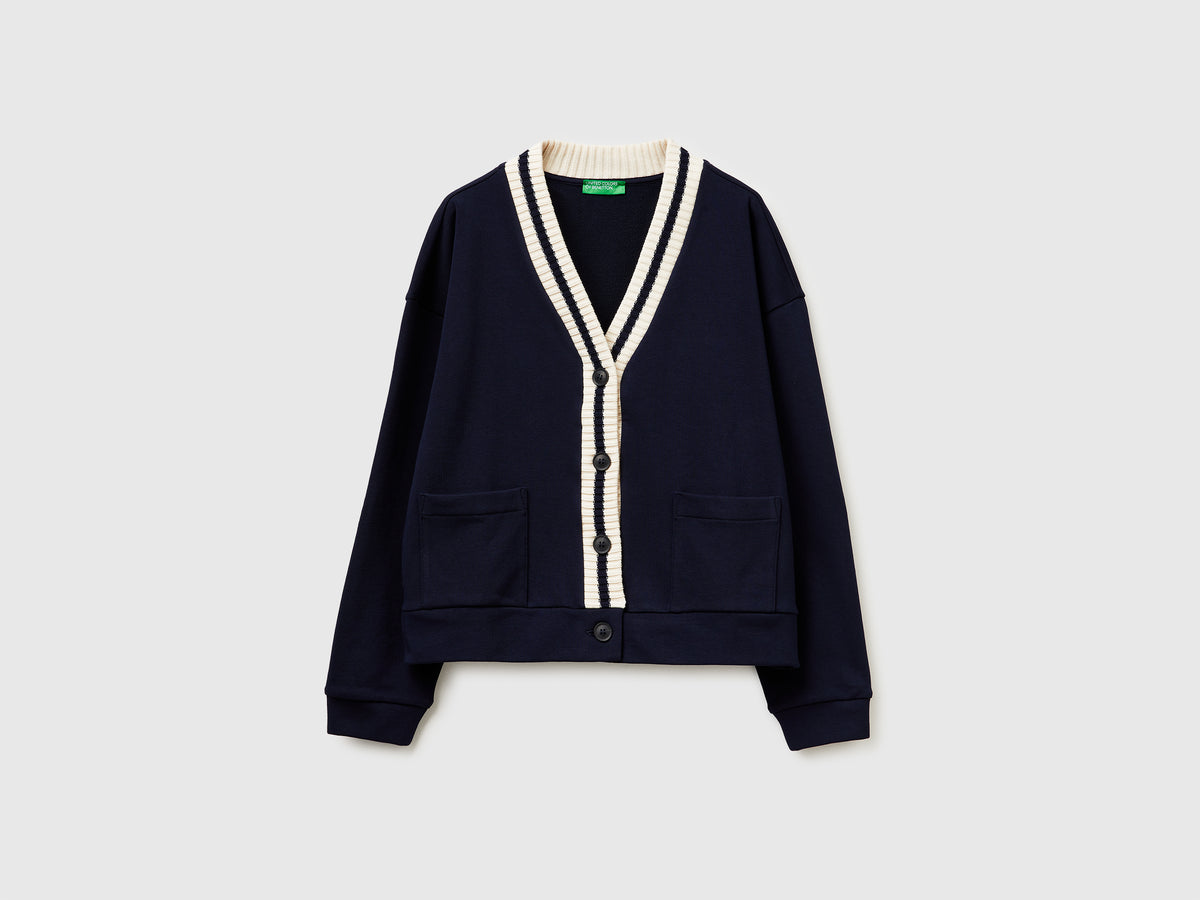 Sweatshirt cardigan with buttons - ucb_image_FS