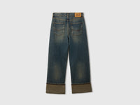 Jeans wide cropped fit efeito vintage - ucb_image_BS