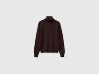 Camisola de gola alta chocolate em pura lã Merino - ucb_image_FS