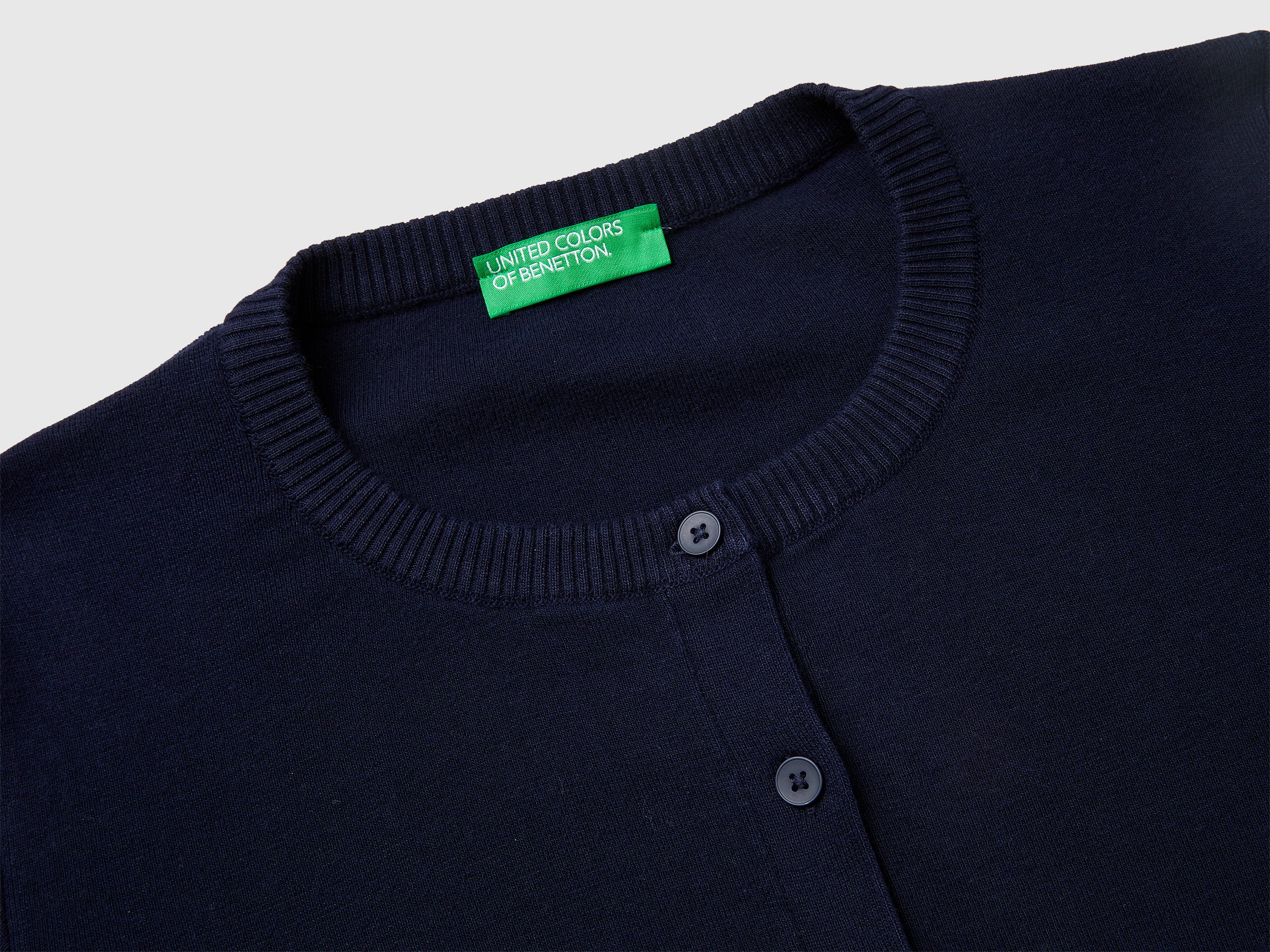 Dark blue cardigan in tricot cotton - ucb_image_DS1