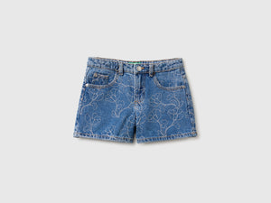 Bestickte Jeansshorts