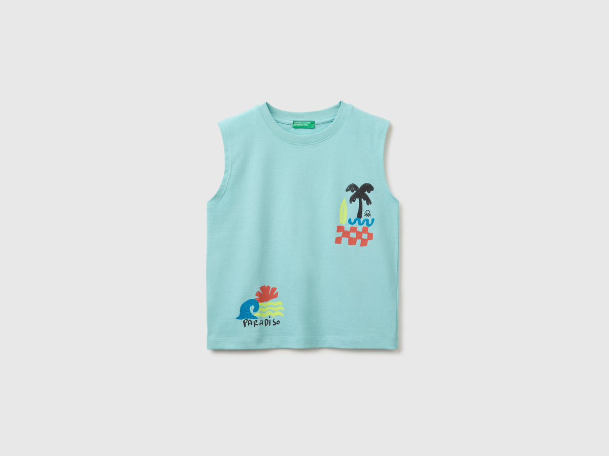 Oversized tank top with print and embroidery - ucb_image_FS