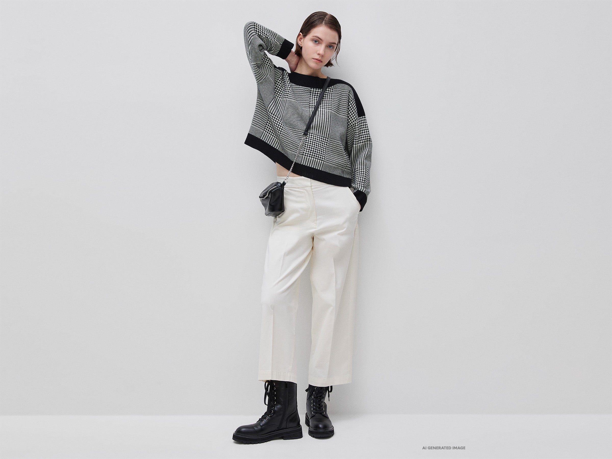 Camisola boxy fit príncipe de Gales - ucb_image_FY