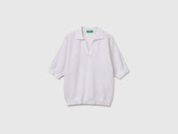Perforated polo shirt in linen blend - ucb_image_FS