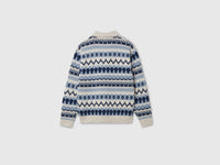 Camisola tipo polo jacquard em mistura de lã - ucb_image_BS