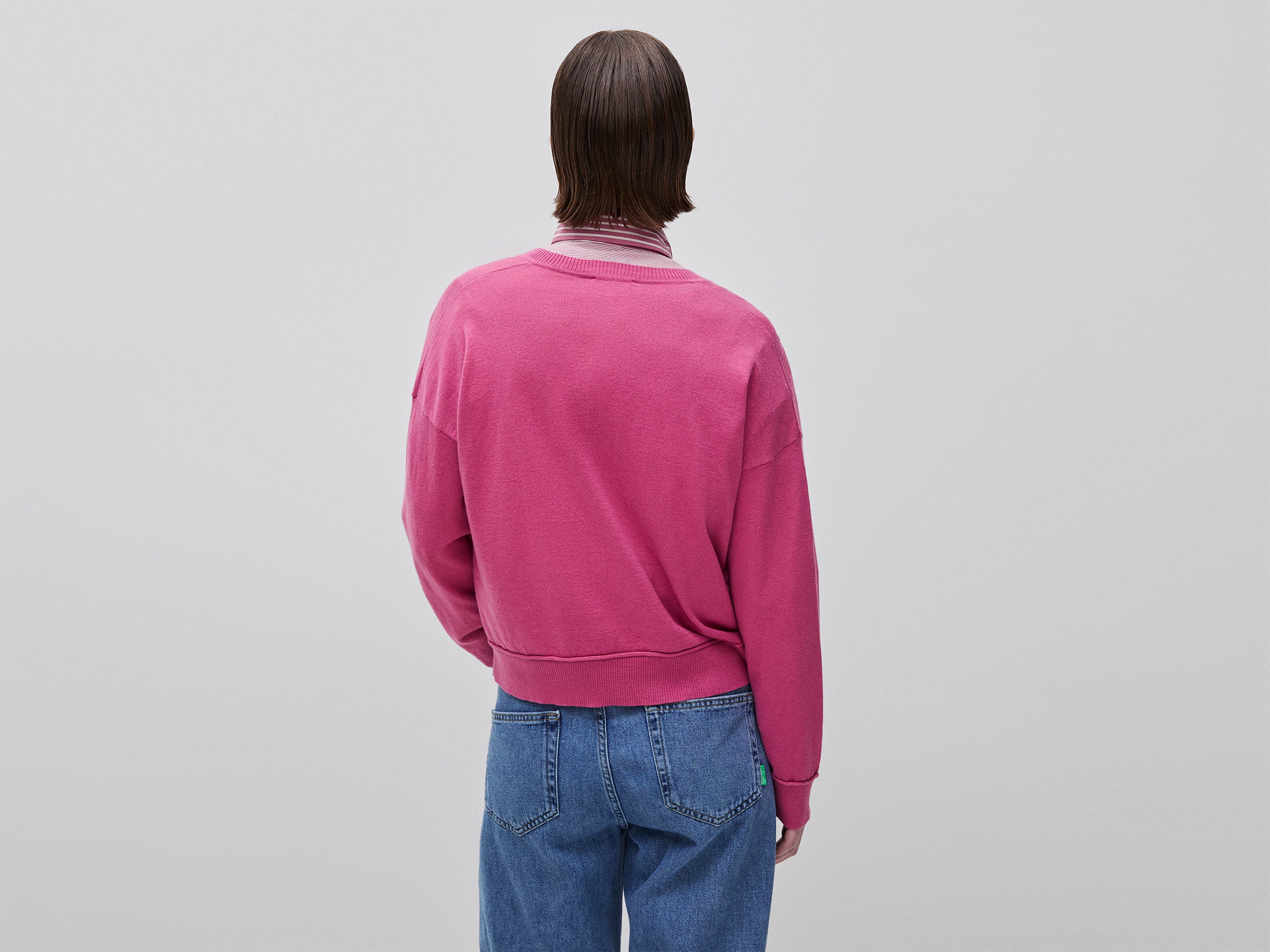 Camisola decote em V em algodão e lã - ucb_image_B
