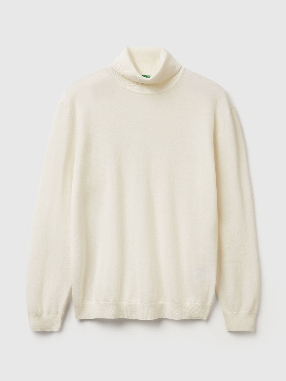 Camisola de gola alta nata em pura lã Merino - ucb_image_FS