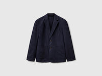 Blazer slim fit em mistura de viscose elástica. - ucb_image_FS