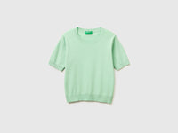 Sage green sweater with short sleeves - ucb_image_FS