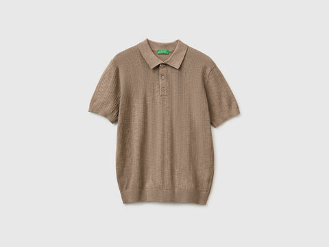 Textured linen blend polo shirt - ucb_image_FS