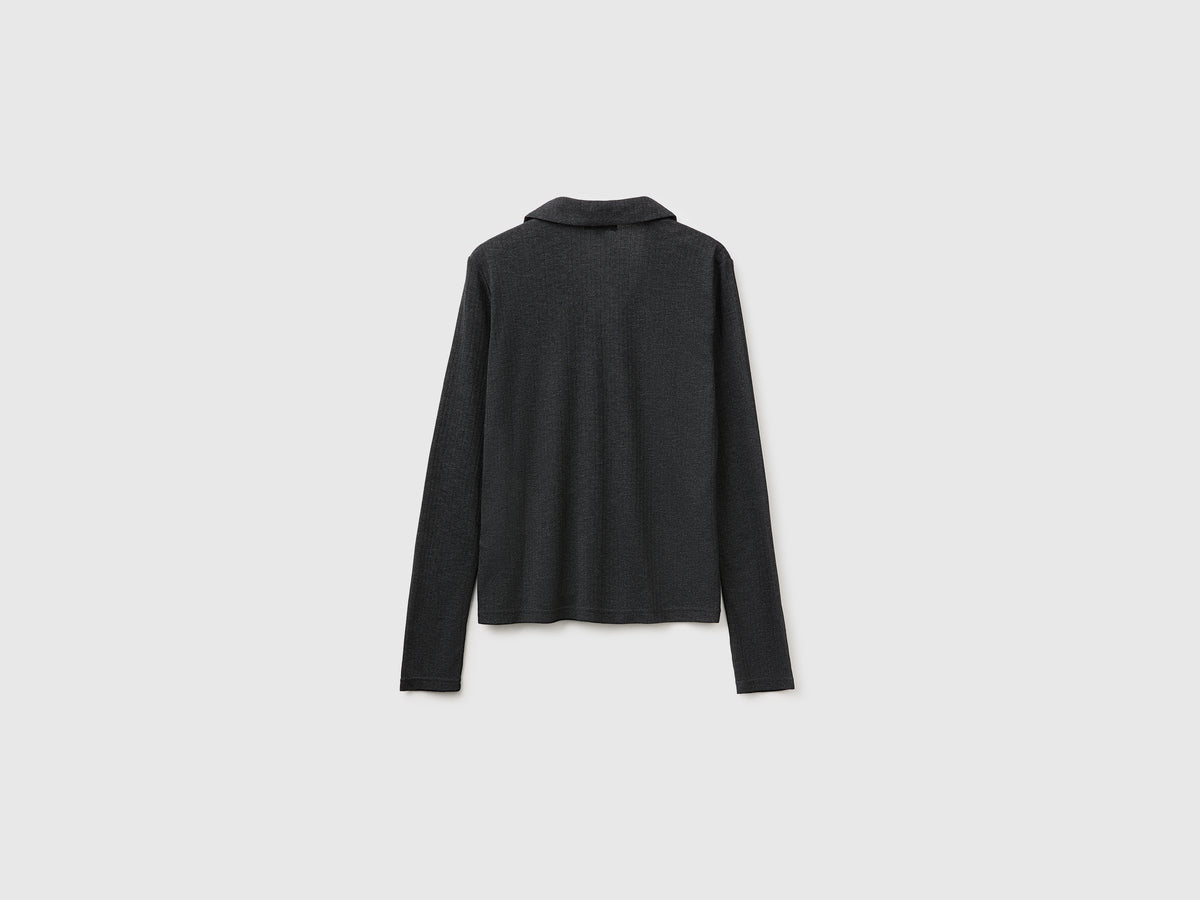 Camisola estilo polo em canelado com botões - ucb_image_BS