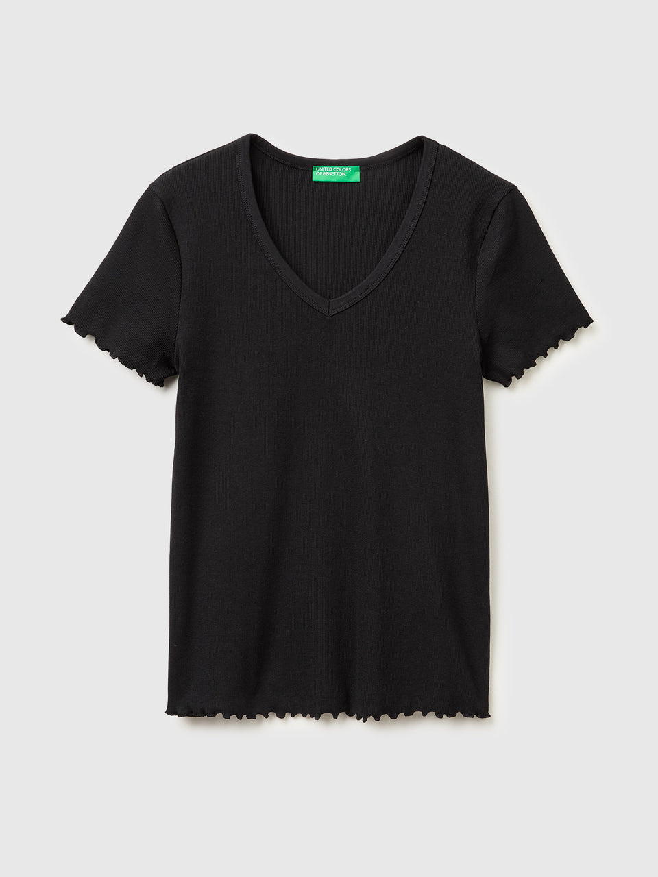 T-shirt decote em V canelado - ucb_image_FS