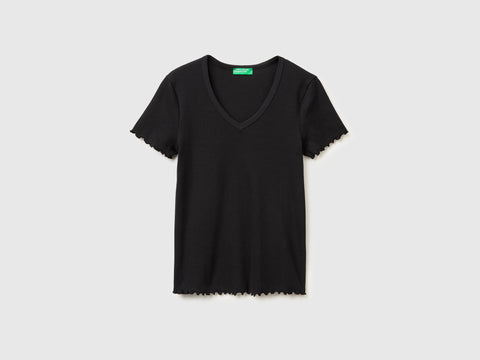 T-shirt decote em V canelado - ucb_image_FS
