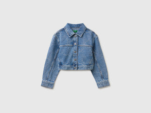 Bestickte Jeans-Crop-Jacke