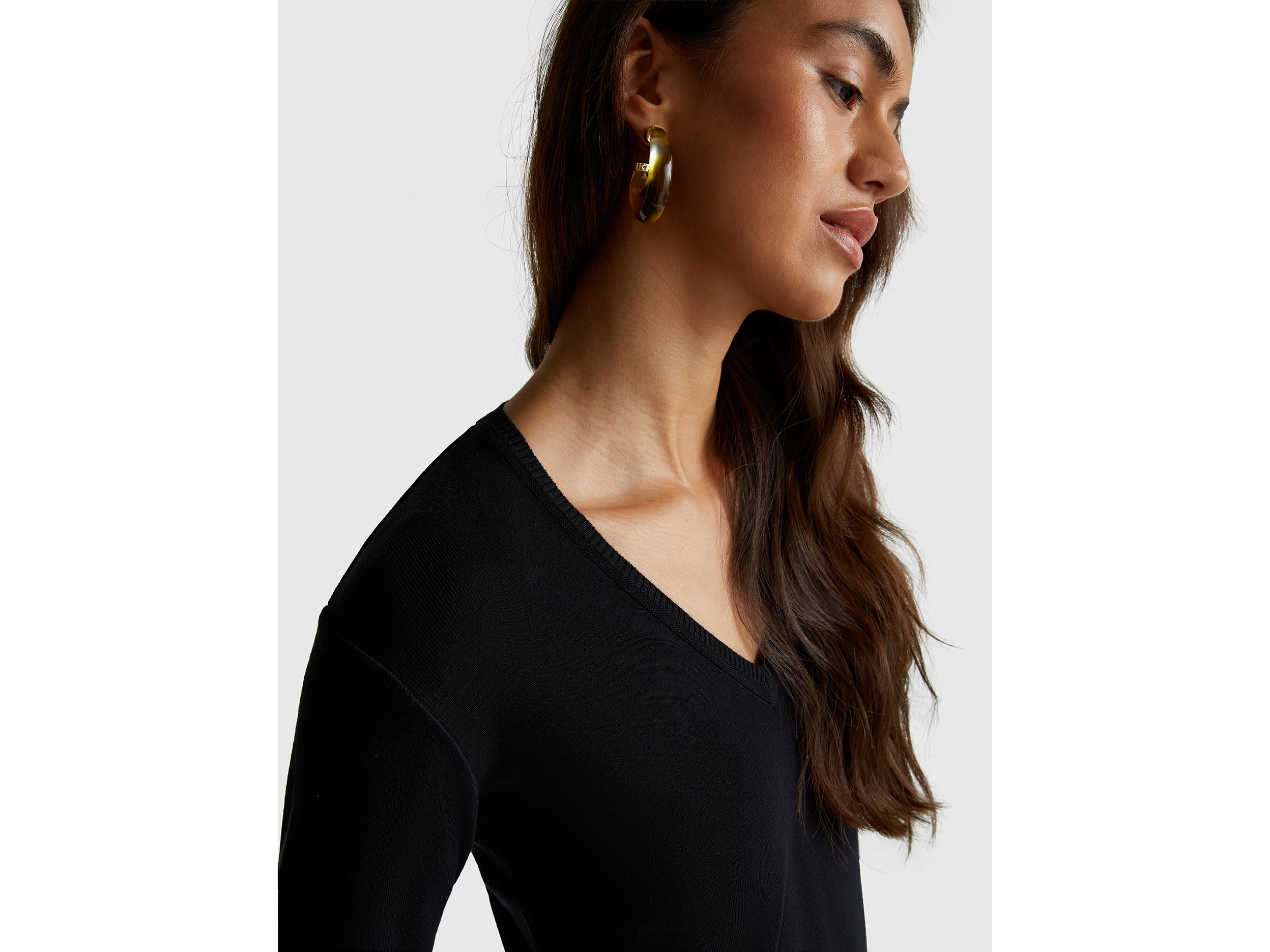 Camisola com decote em V em algodão puro - ucb_image_FY