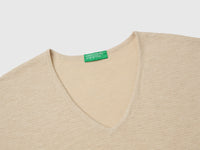 Camisola decote em V em mistura de linho - ucb_image_DS1