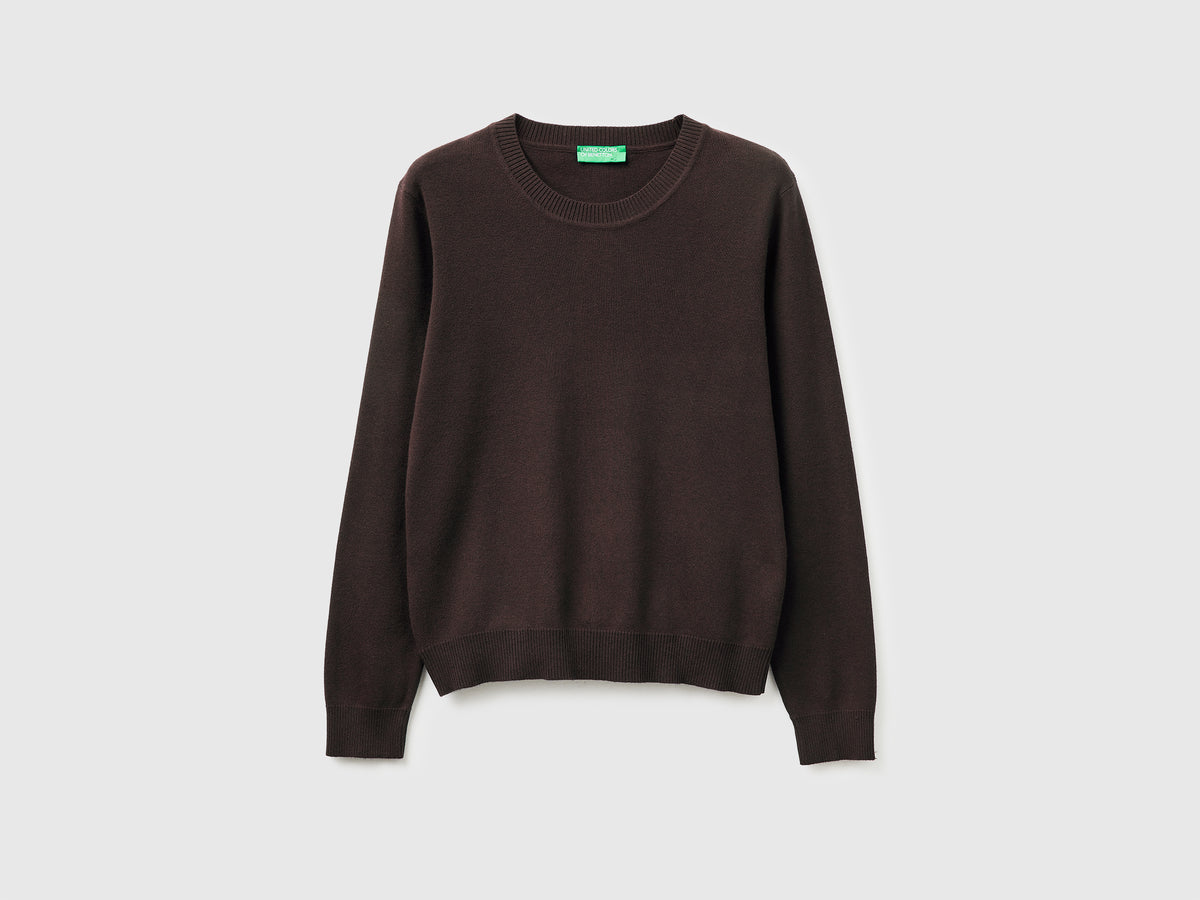 Brown sweater in tricot cotton - ucb_image_FS