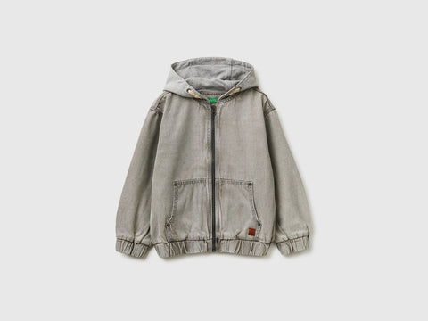 Denim bomber jacket with fleece hood - ucb_image_FS