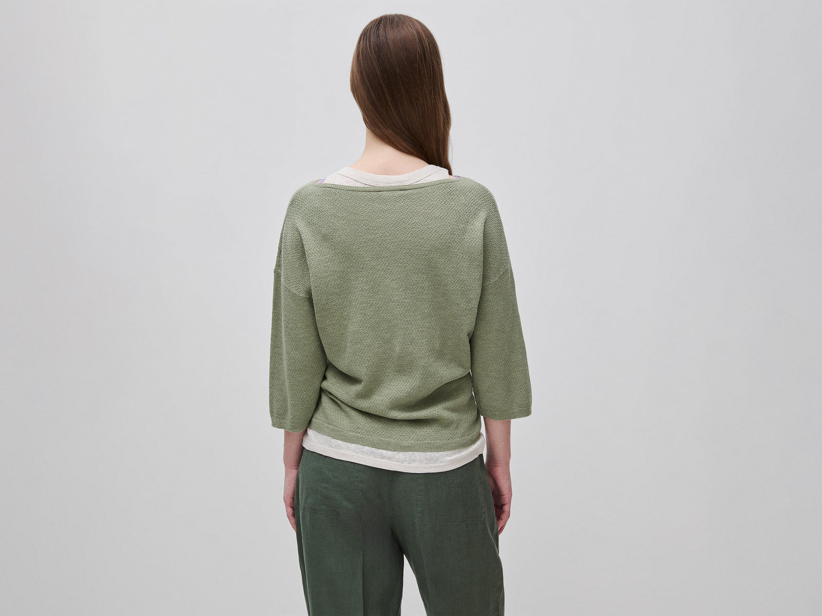 Camisola boxy fit em mistura de linho - ucb_image_B