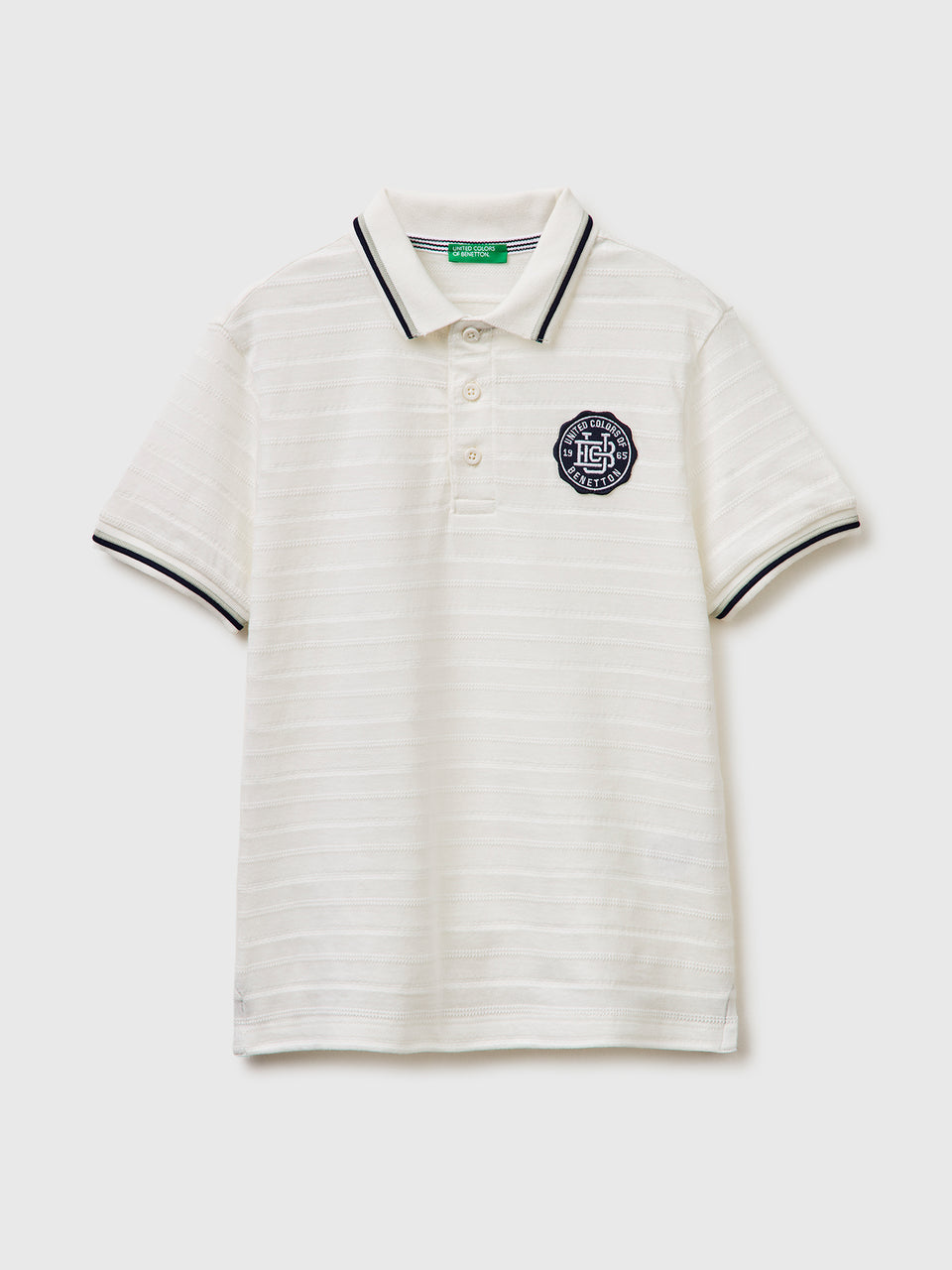 Striped polo shirt with patch - ucb_image_FS