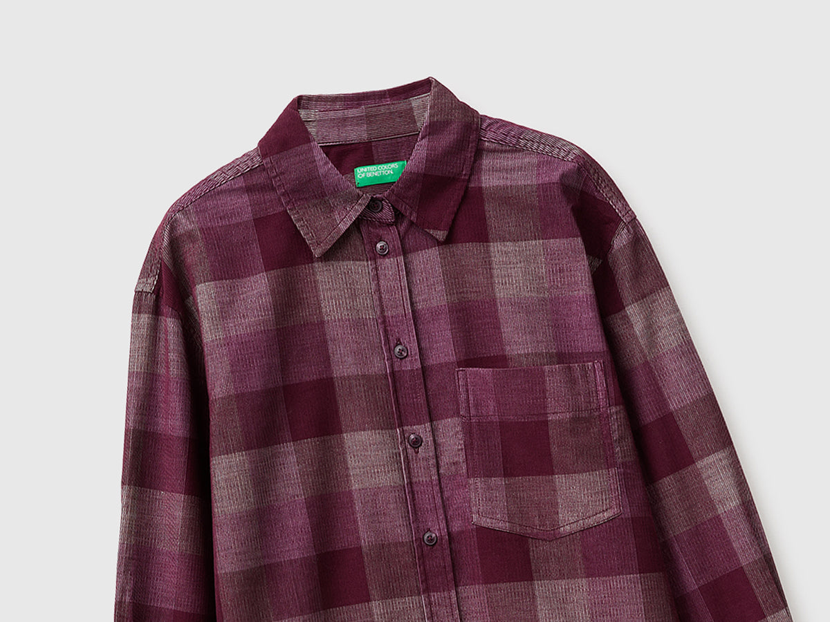 Camisa aos quadrados de veludo canelado - ucb_image_FY