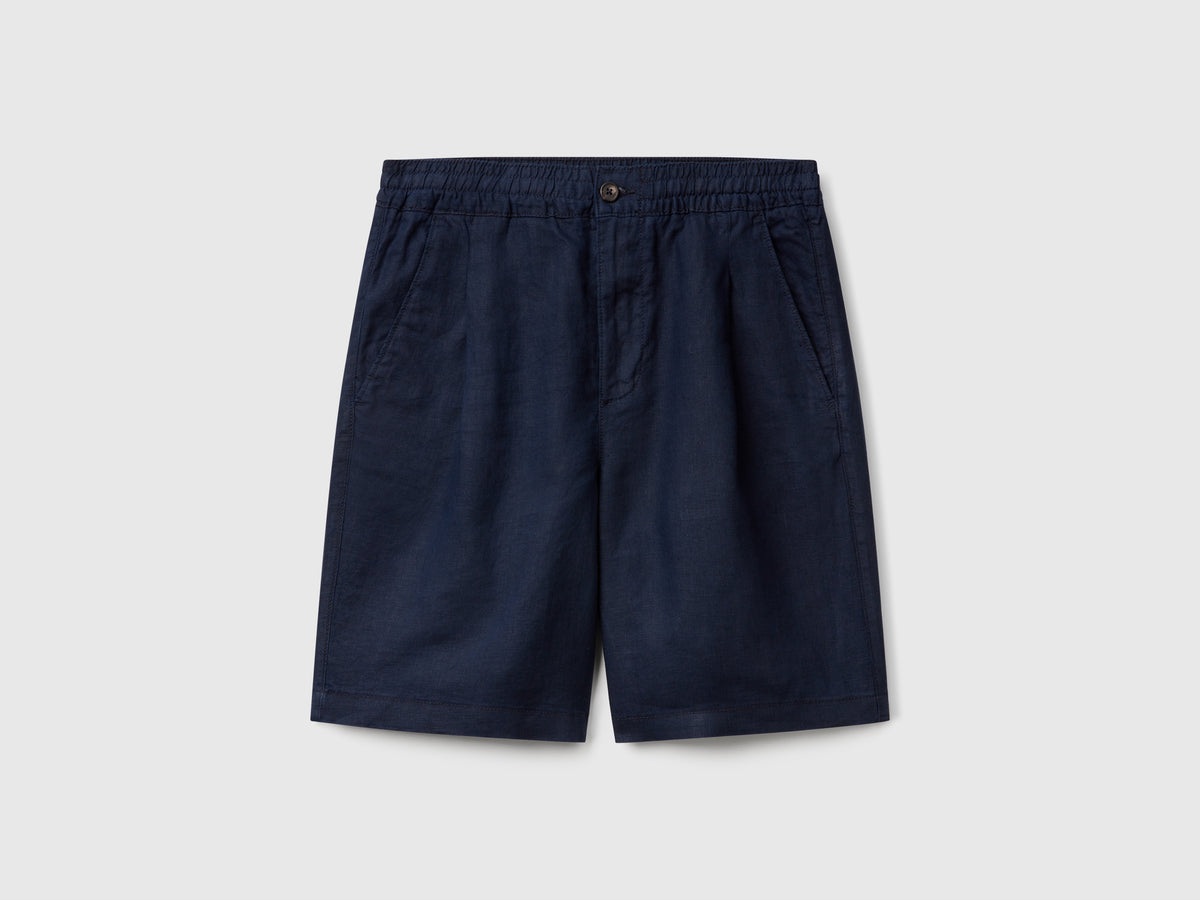 Bermuda shorts with drawstring in pure linen - ucb_image_FS