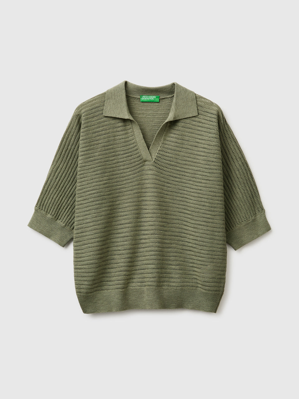 Perforated polo shirt in linen blend - ucb_image_FS