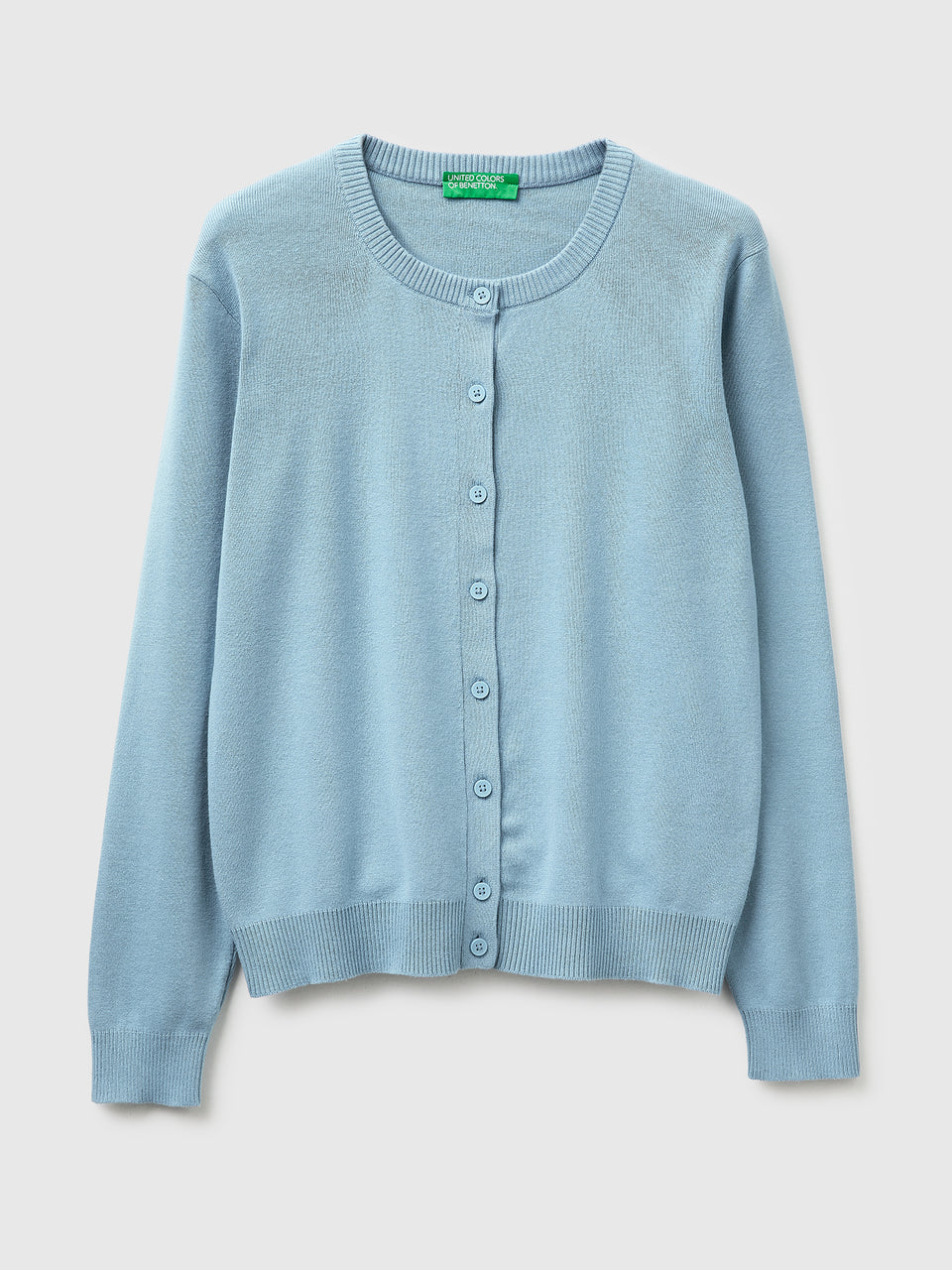 Light blue cardigan in tricot cotton - ucb_image_FS