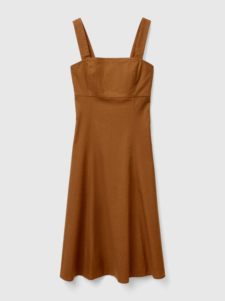 Vestido decote quadrado em mistura de linho - ucb_image_FS