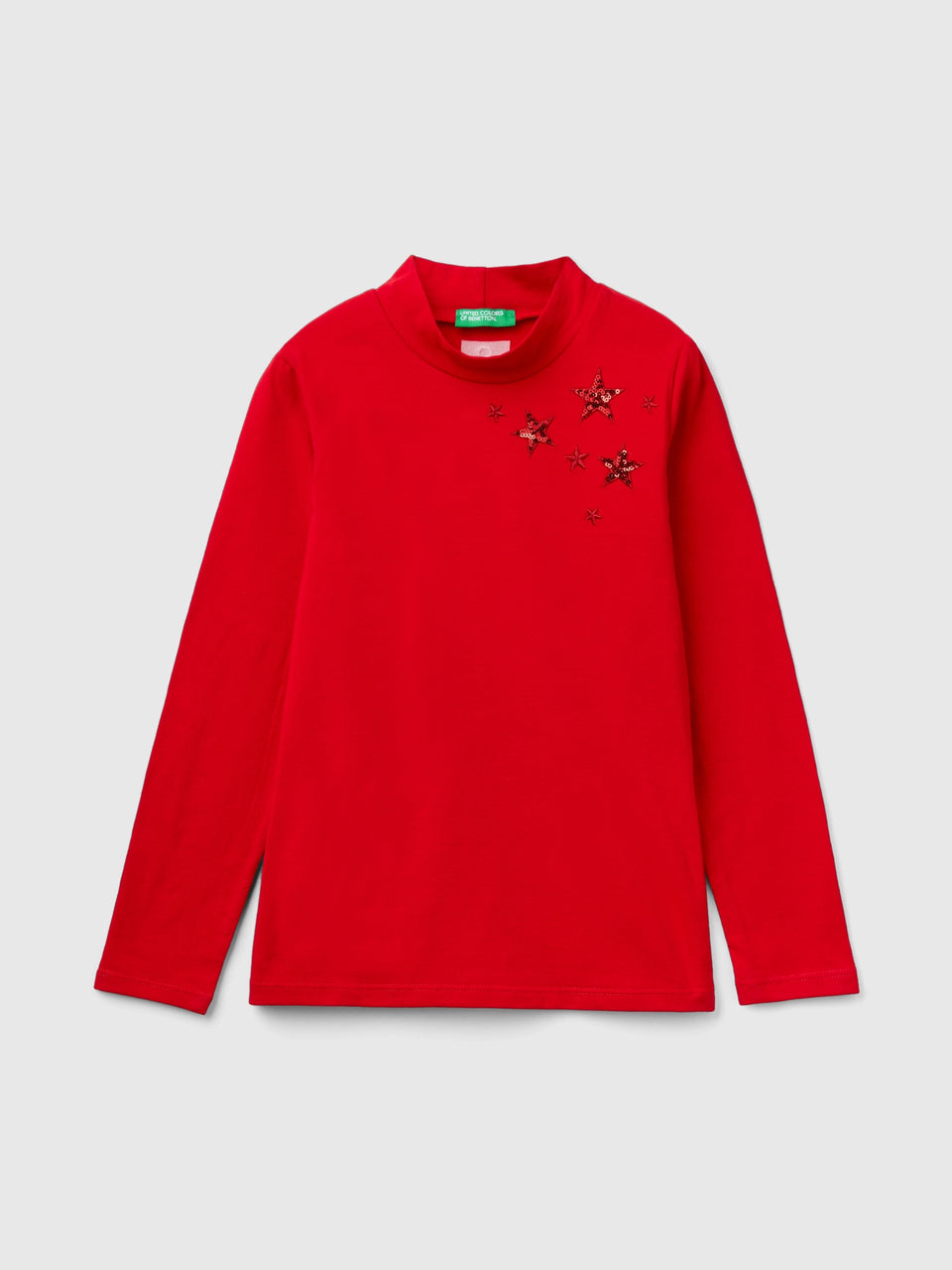 T-shirt de gola alta com lantejoulas - ucb_image_FS
