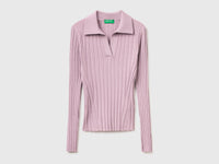 Ribbed sweater with polo collar - ucb_image_FS