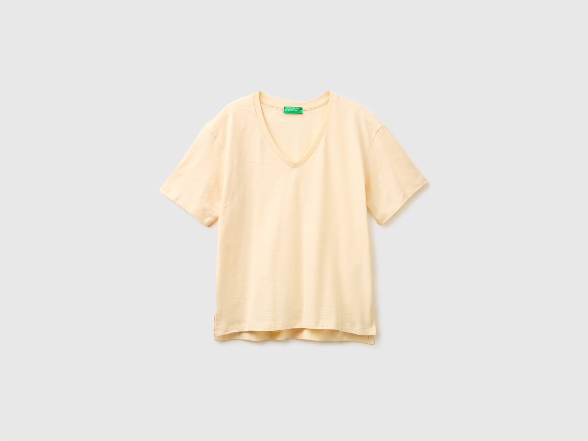 T-shirt decote em V em algodão leve - ucb_image_FS