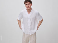 Camisa decote em V em linho puro - ucb_image_F